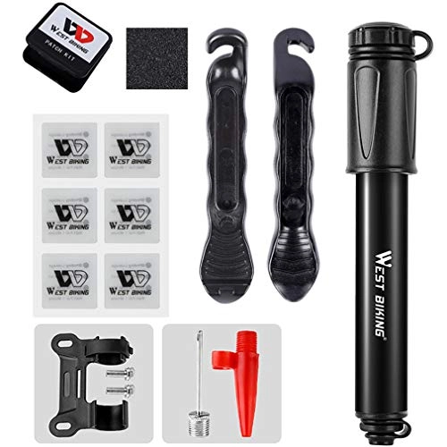 Bike Pump : RUIXFHA Portable Bicycle Pump, Ball Pump with Needle, Glueless Patch Kit, Cycle