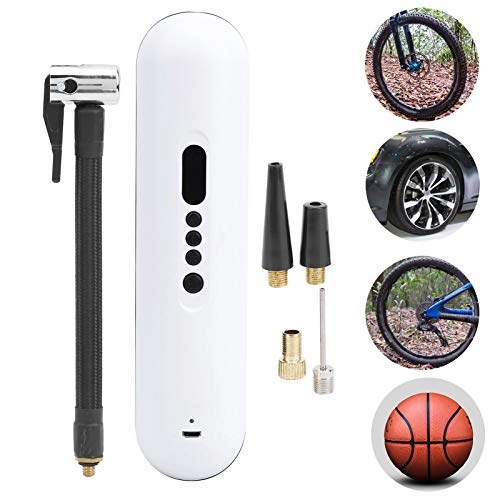 Bike Pump : SALALIS Smart Digital Display Bicycle Tire Inflator Bicycle Pump with LED Light, for Cars, Bicycles, Balls, Fast Inflation(white, Pisa Leaning Tower Type)