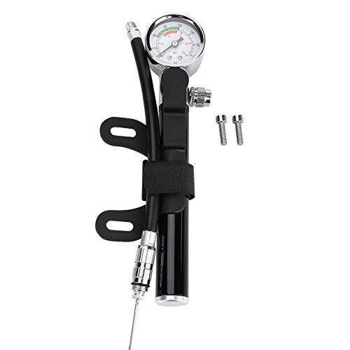 Bike Pump : SANON Lightweight Bicycle Pump, 88PSI Foldable Bike Ball Portable Pump Air Inflator with Mount Accessory, Comes with a Needle.(Black)