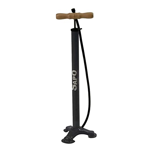 Bike Pump : SAPO Floor Pump Nr.4 Wooden Handle HR / FV Black