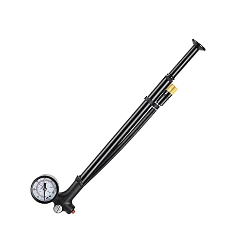 Bike Pump : Sharplace High Pressure Shock Pump, No Air Loss Nozzle [120PSI] MTB Bike Shock Pump for Fork & Rear with Gauge & Air Bleed Button for Shock Absorbers