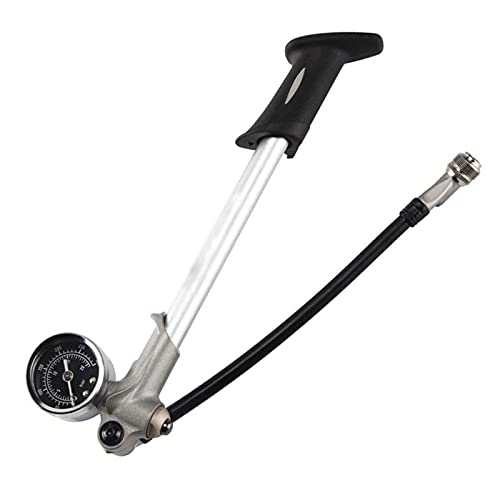 Bike Pump : Shock Bike Pump, 300PSI Aluminum Alloy High Pressure Bicycle Pump with Gauge, Front Fork and Rear Suspension Mini Air Pump for Road Motorcycle Mountain MTB Downhill