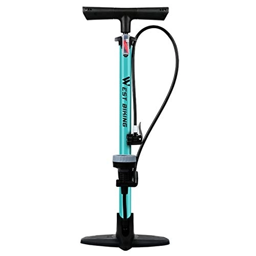 Bike Pump : SHUAIGUO Bicycle Floor Pump 160PSI Bike Air Pump with Gauge Presta & Schrader Valves Tire Tube Inflator with Multifunction Ball Needle Bike Tire Pump Cycling Air Inflator
