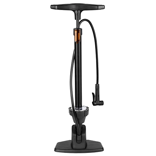 Bike Pump : skrskr Detachable Bicycle Floor Pump 230PSI Bike Air Pump with Gauge Presta & Schrader Valves Tire Tube Inflator with Multifunction Ball Needle Bike Tire Pump Cycling Air Inflator