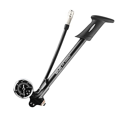 Bike Pump : SM SunniMix High Pressure Shock Pump, (300 PSI Max) for Fork & Rear, No Air Loss Mini Air Pump Wheelchairs fits Schrader Valve - Black