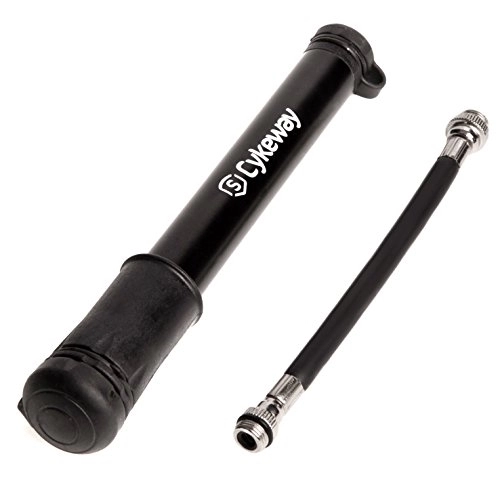 Bike Pump : Small Portable High Pressure Mini Bike Hand Pump for Road Bicycle | Presta and Schrader Flexible Hose Connector Stored Fully Inside | Light & Powerful!