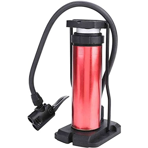 Bike Pump : SONG Mini Bike Pump, Portable Bicycle Motorcycle Aluminum Alloy Pumps, Household Foot High-Pressure Inflatable Pump, for Bikes, Motorcycle (Color : Red)