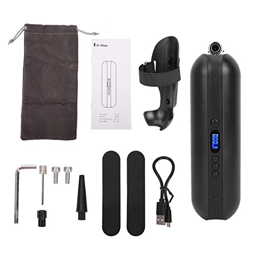 Bike Pump : Sugoyi Bike Pump, Portable Intelligent Bike Tire Inflator Rechargeable ABS Electric Air Pump for Bicycle Accessory