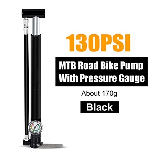 Bike Pump : SXJ Bicycle Pump Cycling Tire Inflator with Gauge, Alloy Bicycle Lightweight Universal Bike Tyre Inner Tube Track Pump, B