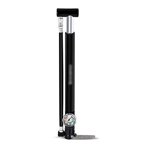 Bike Pump : TGhosts Bicycle Floor Pump, Alloy Bicycle Pump Hose Gauge Hand Foot Floor Bike Tire Pump 130PSI Cycling Air Inflator Presta Schrader Valve Pump (Color : Black)