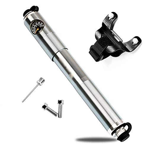 Bike Pump : TGhosts Bicycle Floor Pump, Aluminum Alloy Mini Bicycle Pump Bike Pump With Pressure Gauge Schrader Presta Bicycle Tire Inflator Bike Air Pump (Size : With Gauge)