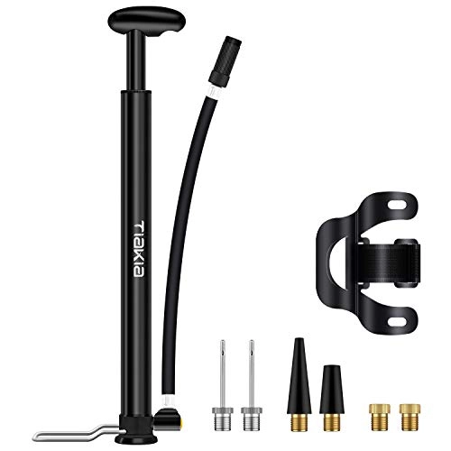 Bike Pump : Tiakia Bicycle Pump, Portable Air Pump Bicycle Floor Pump Mini 210 PSI High Pressure Hand Pump Small & Lightweight Compact for Presta and Schrader and Dunlop Valve, for Mountain Bikes, Road Bikes, BMX
