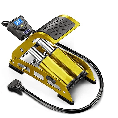 Bike Pump : TIM-LI 160 PSI Bike Floor Pump, Portable Air Pump Inflator Pump with Pressure Gauge for Bicycle, Motorcycle, Car, Ball, Yellow