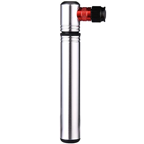 Bike Pump : Tollmllom Lightweight Bicycle Pump Bicycle Pump Portable Mini Basketball Inflatable Tube Mountain Bike Aluminum Alloy Air Pump Gift (Color : Silver, Size : 16x2cm)