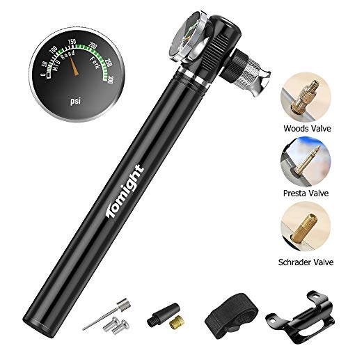 Bike Pump : tomight Mini Bike Pump, 260 PSI Hand Pump with Frame, Accurate Fast Inflation, Mini Bicycle Tyre Pump for Road, Mountain Bikes