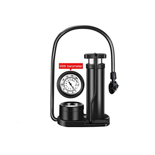 Bike Pump : Valve Mini Bike Pump with Gauge Foot Pedal Portable Air Bicycle Pump Compressor MTB Tire Inflator Repair Pressure Gauge Cycling Pipe (Color : Black 2)