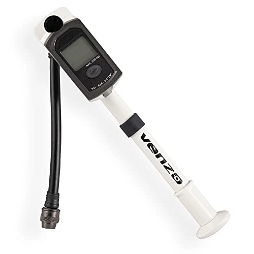 Bike Pump : Venzo Bicycle Fork Shock Portable Mini Pump with Digital Gauge 300PSI