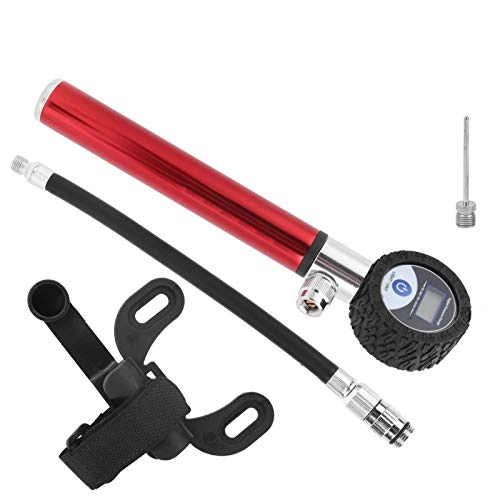 Bike Pump : VGEBY Bike Air Pump, Portable Cycling Pump Inflator 120PSI High Pressure LCD Digital Display (red)