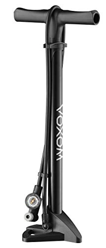 Bike Pump : Voxom Unisex – Adult Pu10 Floor Pump, Black, 55 cm