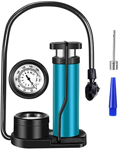 Bike Pump : weishenghulian Cycling Pumps Bike Foot Pump With Gauge, Universal Valve Foot Activated Aluminum Alloy Barrel Tire Air Pump Bicycle Pump With Pressure Gauge, Suitable For Bicycle Tire Inflation