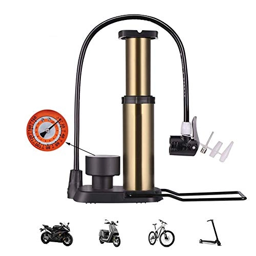 Bike Pump : Wghz Foot Pumps with Pressure Gauge 160PSI, Portable Non-slip Floor Pumps, Bicycle Pump, Bike Pumps Easy To Use, Ball Pump Needles Fits &Valve, Bicycle Tyre Pump for Road, Mountain and