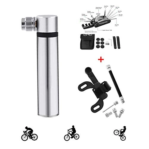 Bike Pump : Wghz Mini Bike Pump for all Bikes with Bicycle Repair Tool, Bike Tire Pump with Frame Mount, 120PSI Bike air Pump for Road Mountain Bikes, Ball Pump with Needle fits &Valve