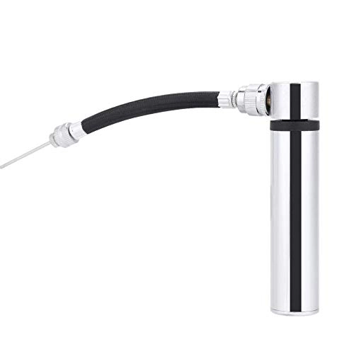 Bike Pump : Wghz Portable Bicycle Pump Bicycle Accessory Aluminum Alloy Tire Air Inflator Pump For Bicycle Basketball Football, silver