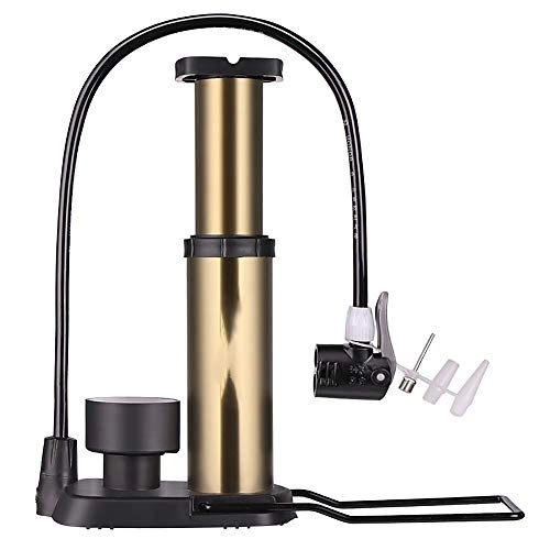 Bike Pump : WSJMJ Bike Pump, Mini Bicycle Pump with Pressure Gauge Portable Bike Pump Bicycle Tyre Pump Ball, Bicycle Tyre Pump for Road, Mountain Bikes, Portable, Compact, Durable And Quick & Easy To Use, Gold