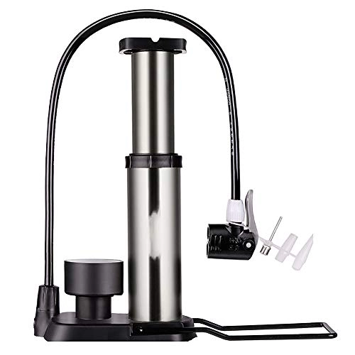 Bike Pump : WSJMJ Bike Pump, Mini Bicycle Pump with Pressure Gauge Portable Bike Pump Bicycle Tyre Pump Ball, Bicycle Tyre Pump for Road, Mountain Bikes, Portable, Compact, Durable And Quick & Easy To Use, Silver