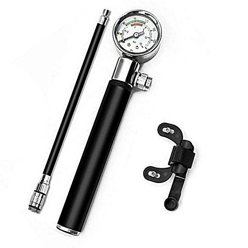 Bike Pump : WYNZYFGF WY Portable Bicycle Pump With Pressure Gauge 210 PSI Hand Cycling Pump For Presta And For Schrader Road Tire Bike Pump GF-T06 (Color : Black)