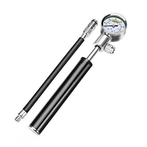 Bike Pump : XBRMMM Portable High Pressure Bicycle Pump, With Gauge, Easy to Use Compact and lightweight Hand Held Air Pump, for Road MTB, Electric Car, Motorcycle, Basketball