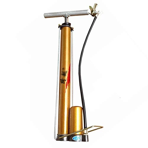 Bike Pump : xiaokeai Classic Bicycle Tire Pump, Mountain Bike Ball Type Electric Bicycle Motorcycle Home Pump / multi-function Air Nozzle (Color : Gold)