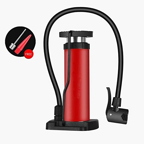Bike Pump : XUXIN ZHAOCHEN Bicycle Pump With 160PSI Gauge Aluminum Alloy Foot Pedal Inflator External Hose Tire Air Pump For Basketball Bicycle repair tools (Color : RedB)