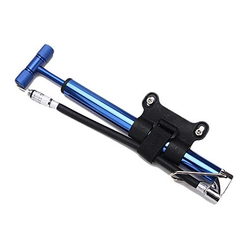 Bike Pump : YaGFeng Bike Pump Light Aluminum Alloy Bicycle Pump Mini Portable Bicycle Tire Pump With Installation Kit (Color : Blue, Size : 27cm)