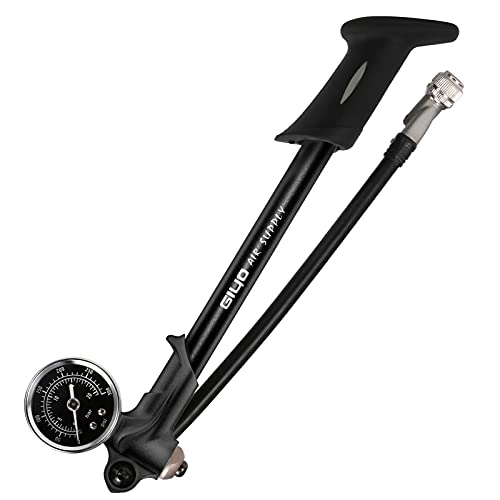 Bike Pump : YANGZY 300PSI Front Fork and Front Suspension Pump With Gauge High Pressure Shock Pump with Lever Lock Schrader Valve Bicycle Air Shock Pump for MTB Mountain Bike