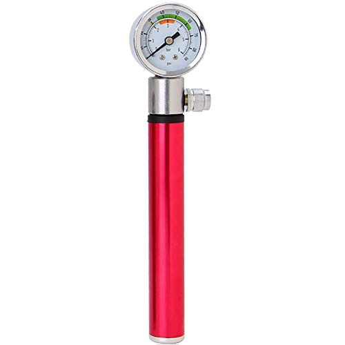 Bike Pump : Yingm Easy to Inflate Portable Household Bicycle and Motorcycle High Pressure Pump Aluminum Alloy Pump Convenient Bicycle Pump (Color : Red, Size : 19.5x2.1cm)