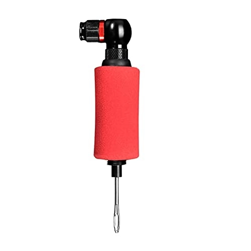 Bike Pump : YINHAO Bicycle Pump Inflator MTB Road Bike CO2 Inflatable Head Adapter Cycling Tire Pump Metal Bicycle Accessories (Color : Black Red)