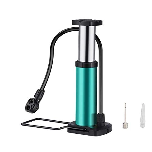 Bike Pump : YMYGCC Bike Pump Bike Pump Mini Bike Floor Pump Foot Activated Bicycle Air Pump And Aluminum Alloy Portable Bike Pump Mountain Bike Tire (Color : Blue)
