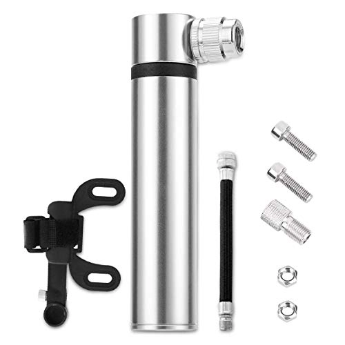 Bike Pump : ZGYQGOO Mini Bike Pump Compact & Portable 120 PSI High Pressure Bike Hand Pump with Frame, Bicycle Tyre Pump with Presta & Schrader Valve for Road Mountain Bike Ball Motorcycle