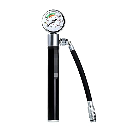 Bike Pump : ZHANGQI jiejie store Mini Bicycle Pump With Pressure Gauge 120 PSI Hand Cycling Pump Presta And Schrader Ball Road MTB Tire Bike Pump Easy to use and operate, Made mater (Color : Black)