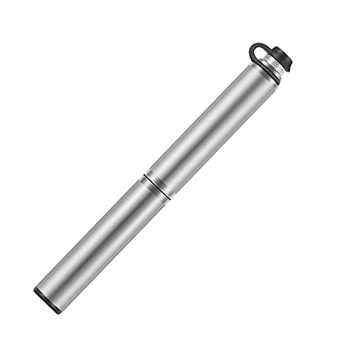 Bike Pump : ZHANGQI jiejie store Portable Mini Bike Pump 160PSI High Pressure Built-in Hose With Bracket Mountain Road Bicycle Alloy Cycling Inflator Easy to use and operate, Made mater (Color : Silver)