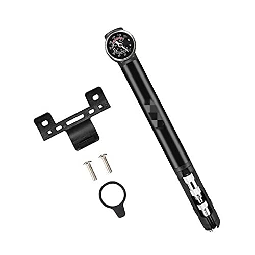 Bike Pump : ZHANGQI jiejie store Riding Pump Portable Aluminum Alloy Cycling Manual Inflator With Pressure Gauge Bike Durable Universal Pump Fit For Ball Motorcycles Easy to use and operate, Made mater