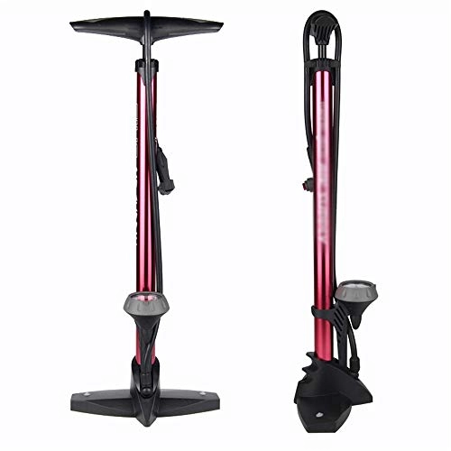Bike Pump : Zhengowen OS Bike Pump Bike Pump 160 PSI Standing Tyre Pump With Manometer Gauge Inflator For Bicycle Tyres / Inflatable Mattress / Football Mini Bike Pump (Color : Red, Size : 62cm)