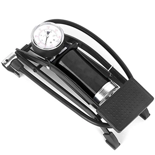 Bike Pump : ZHIPENG Bicycle Pump, Steel Foot Pump Portable Floor Pump with Pressure Gauge for Mountain Bike Basketball - Bicycle Accessories, A