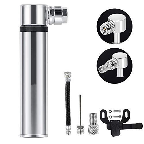 Bike Pump : ZHIPENG Mini Bicycle Pump Portable Air Pump Bicycle Pump, 120PSI High-Pressure Manual Pump, Small And Light, Used for Mountain Road Bicycles, Football, Basketball, Volleyball, Bicycle Tires, Gray