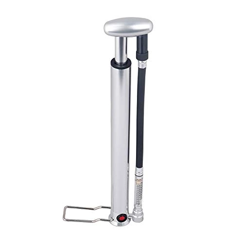 Bike Pump : ZIQIDONGLAI Bicycle Hand Pump Foot Pedal Portable Inflatable Tube Small Aluminum Bike Riding Equipment for Mountain and BMX Bikes (Color : Silver, Size : 285mm)