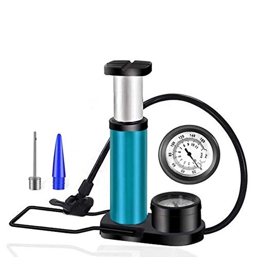 Bike Pump : ZMYLOVE Bike Pump, 160Psi Portable Mini Bicycle Air Pump with Pressure Gauge And Free Gas Ball Needle Bicycle Floor Pump for All Bike Fits Presta & Schrader Valve, Green