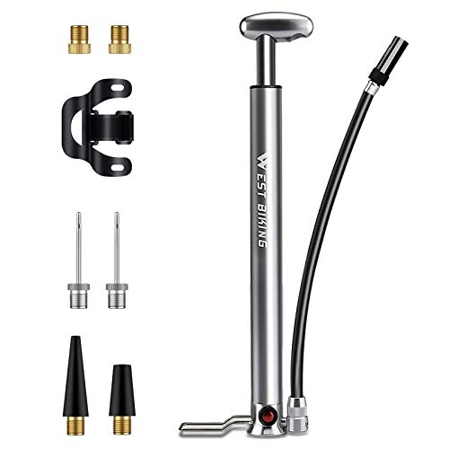 Bike Pump : ZOOYAUE Bicycle Pump, Portable Air Pump, Bicycle Floor Pump, 160 PSI High Pressure Hand Pump, Small & Lightweight Compact for Schrader / Dunlop / Presta Valve, Mini Bicycle Pump Set with Fixed Frame