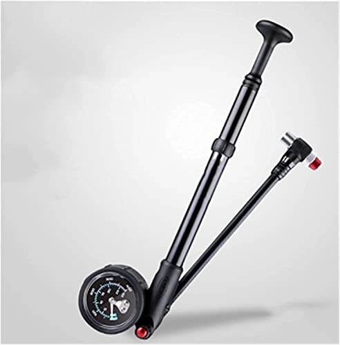 Bike Pump : ZRKJ-jl Bicycle Pump 400PSI High-pressure Bike Air Shock Pump with Lever & Gauge for Fork & Rear Suspension Tire Air Inflator Valve (Color : Black) (Color : Black) (Color : Black)