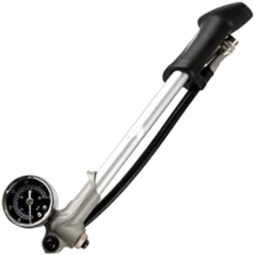 Bike Pump : ZRKJ-jl GS-02D Foldable 300psi High-pressure Bike Air Shock Pump With Lever & Gauge Fit For Fork amp; Rear Suspension Mountain Bicycle (Color : BLACK) (Color : Black) (Color : Silver)